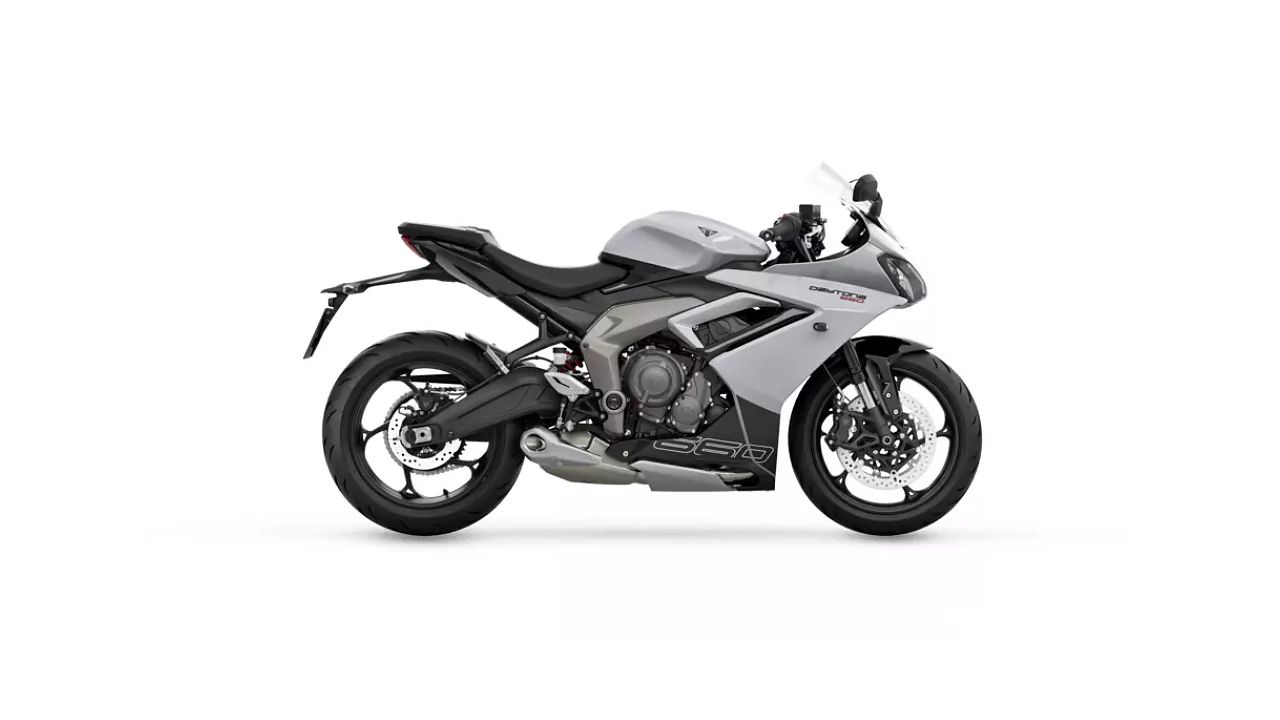 Triumph Daytona 660 Snowdonia White Sapphire Black