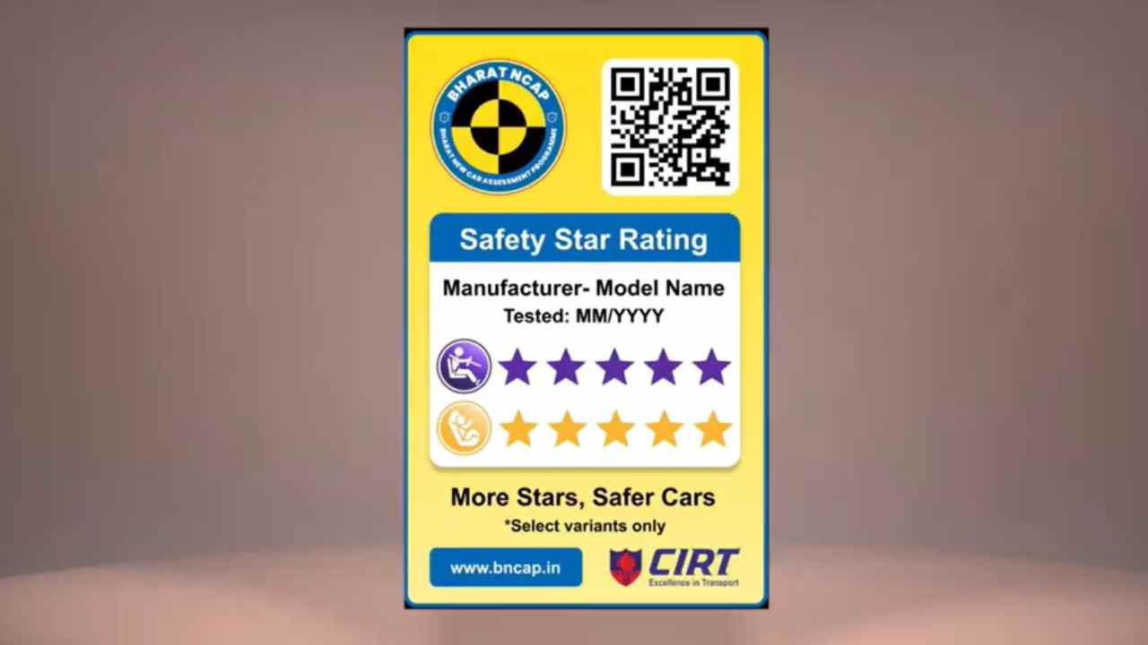 Bharat NCAP Launches QR Code Safety Rating Stickers for Cars Tested Under the Programme